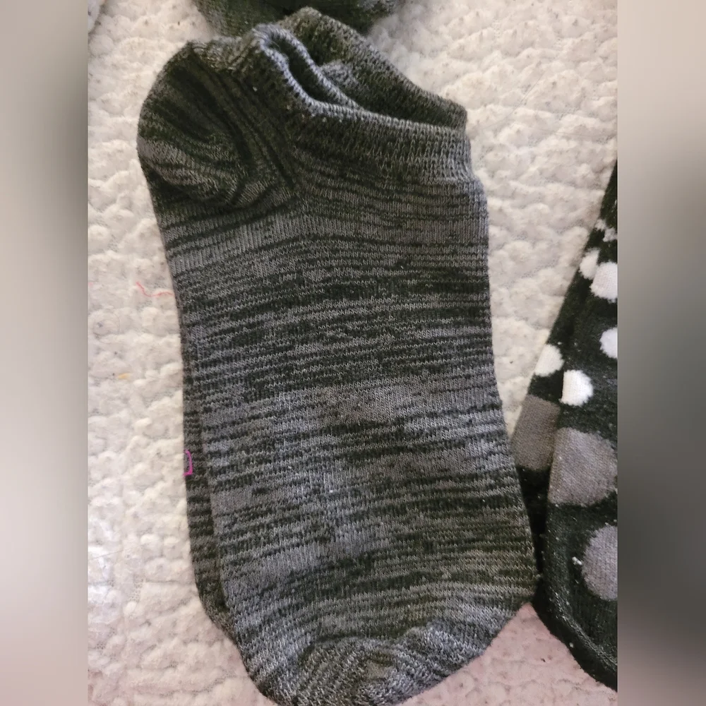 Assorted Women''s Ankle Socks - Black, Gray, White